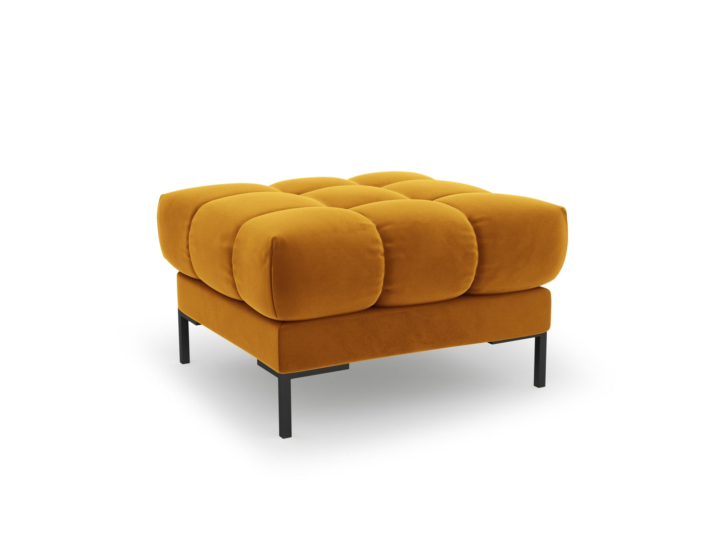 Bali Pouf, 60x60 cm — Yellow / Black Metal