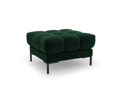 Bali Pouf, 60x60 cm — Bottle Green / Black Metal