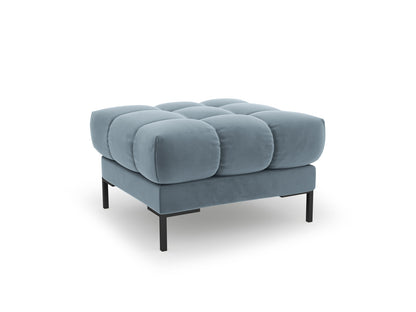 Bali Pouf, 60x60 cm — Light Blue / Black Metal