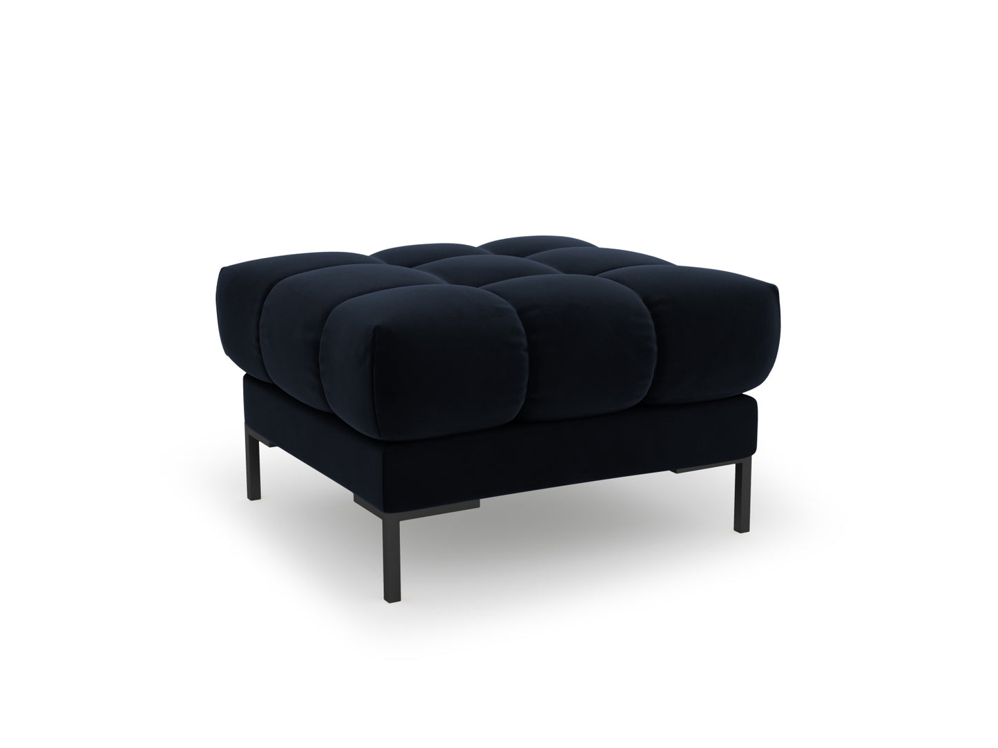 Bali Pouf, 60x60 cm — Dark Blue / Black Metal