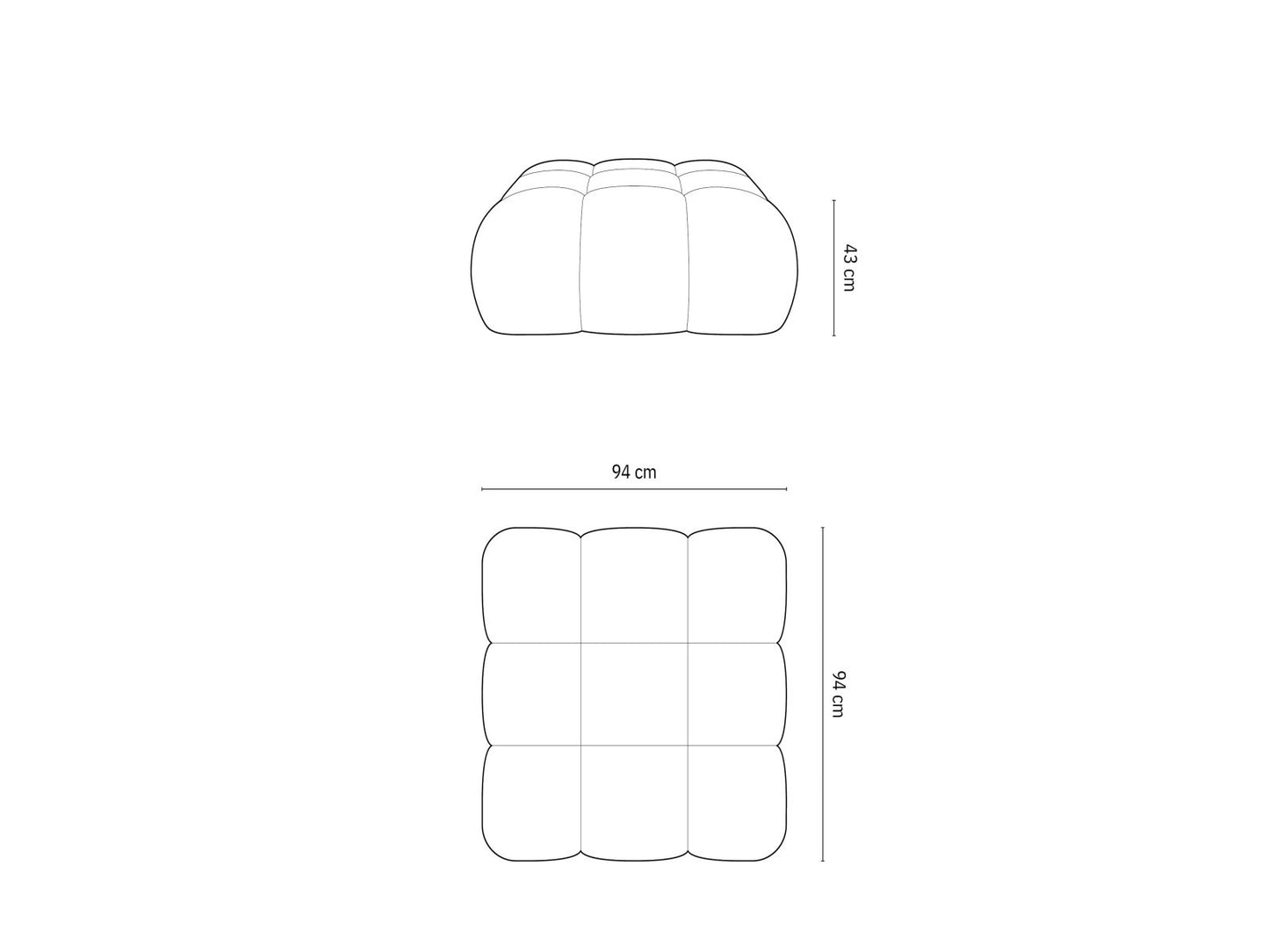 Cortina Pouf, 94x94 cm