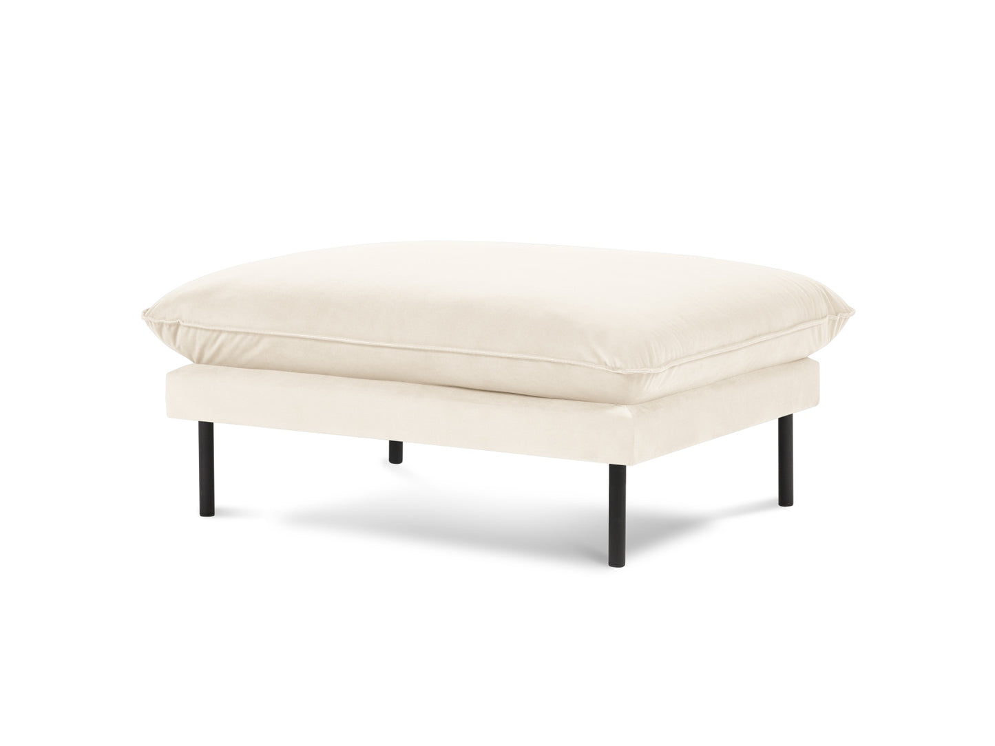 Vienna Pouf, 93x73 cm — Light Beige / Black Metal