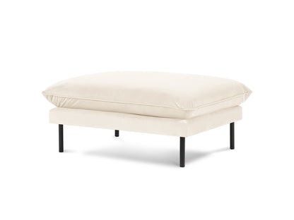 Vienna Pouf, 93x73 cm — Light Beige / Black Metal