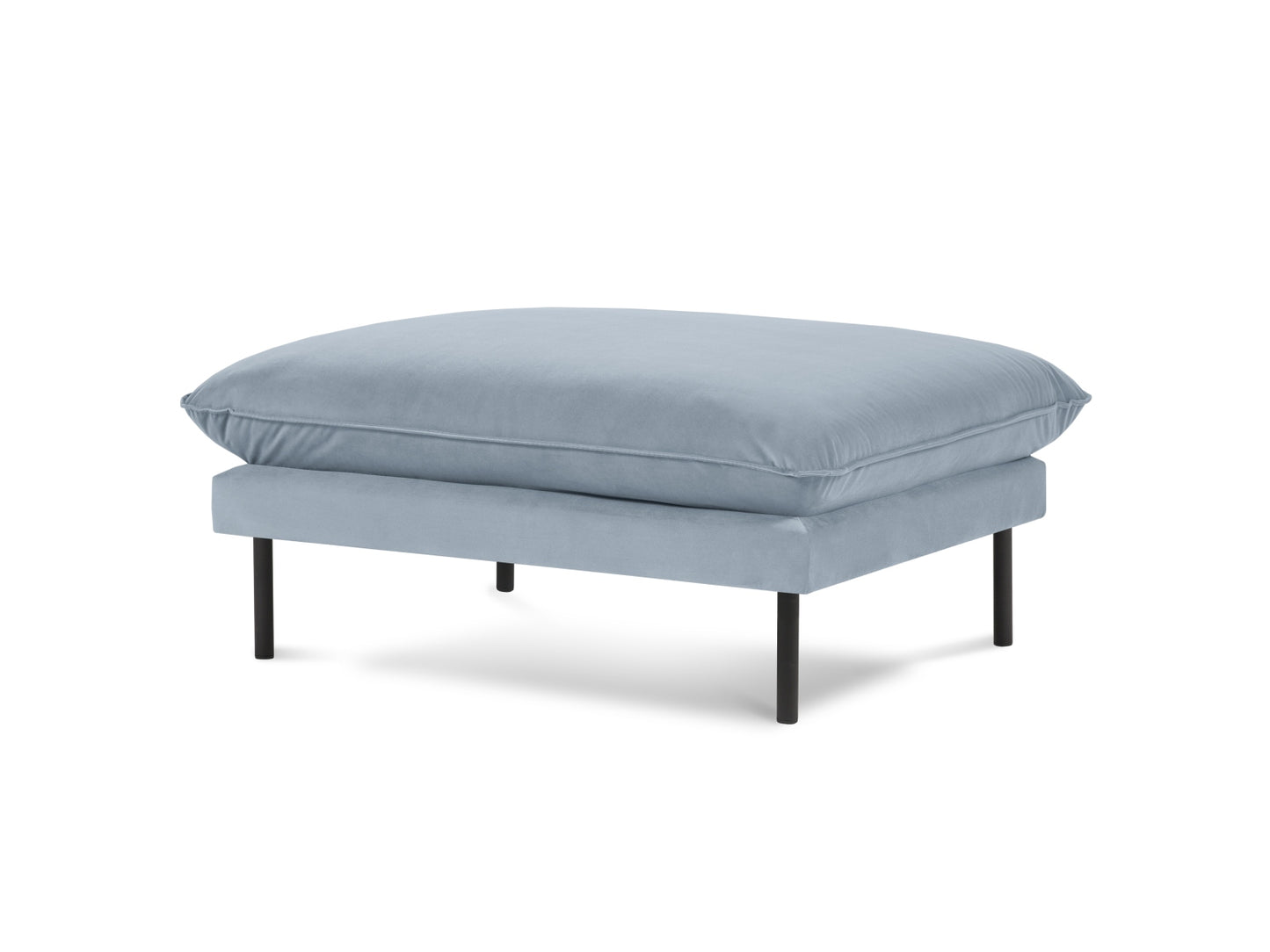 Vienna Pouf, 93x73 cm — Light Blue / Black Metal