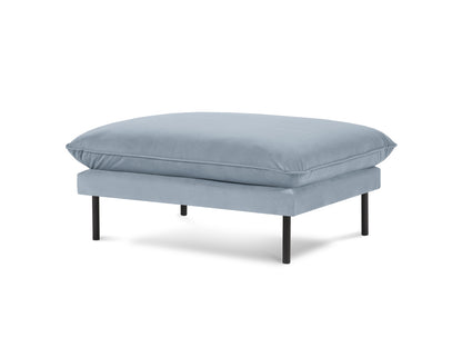 Vienna Pouf, 93x73 cm — Light Blue / Black Metal