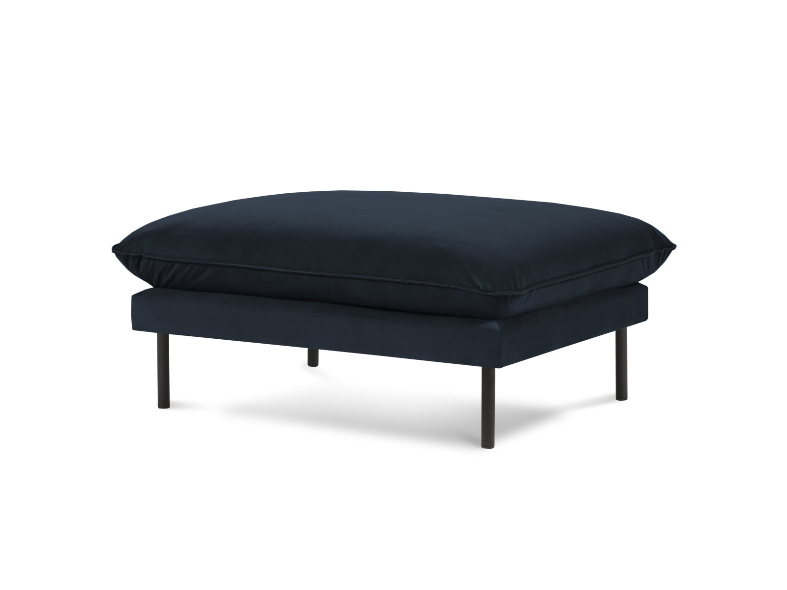 Vienna Pouf, 93x73 cm — Dark Blue / Black Metal