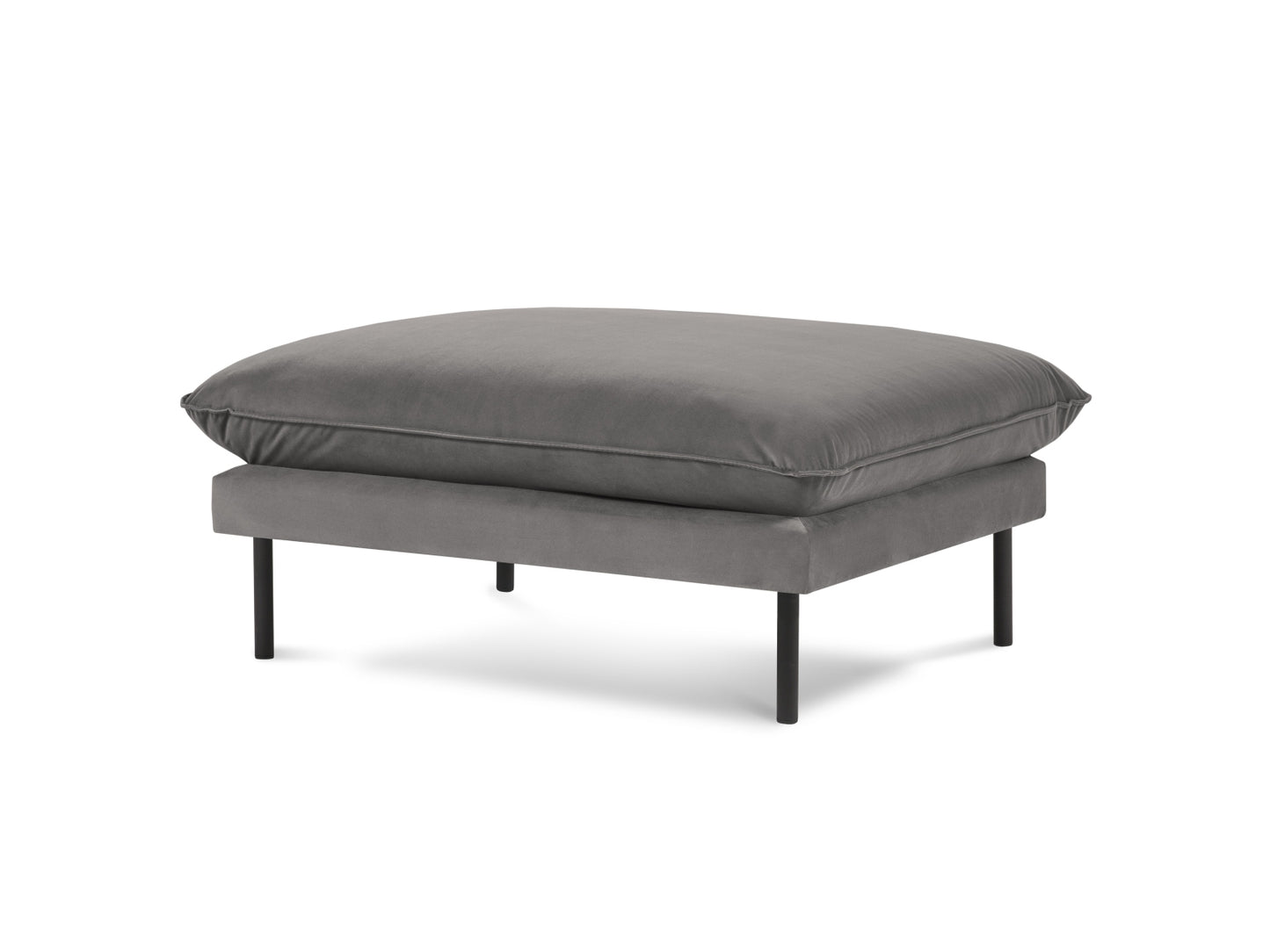 Vienna Pouf, 93x73 cm — Light Grey / Black Metal