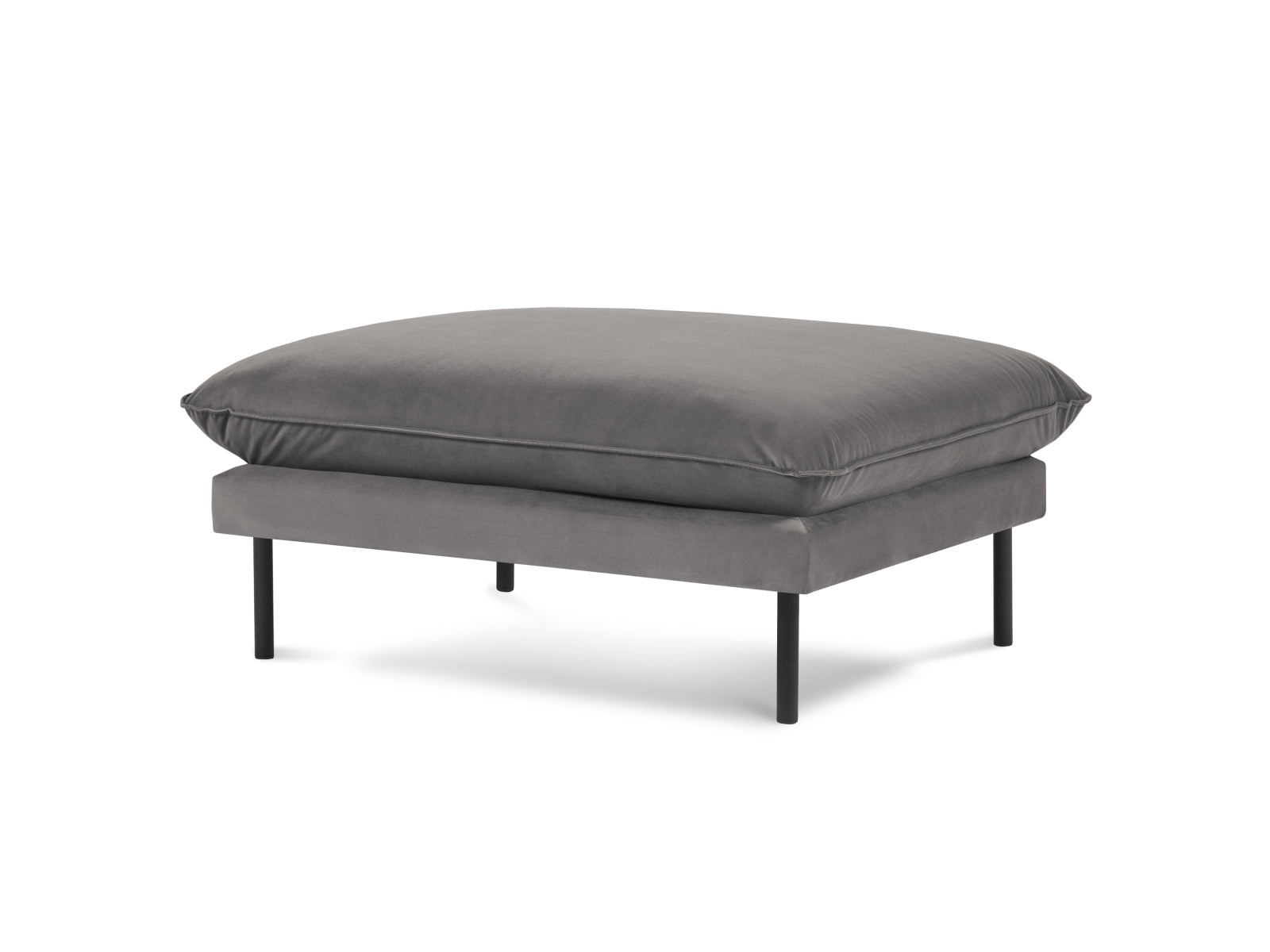 Vienna Pouf, 93x73 cm — Light Grey / Black Metal