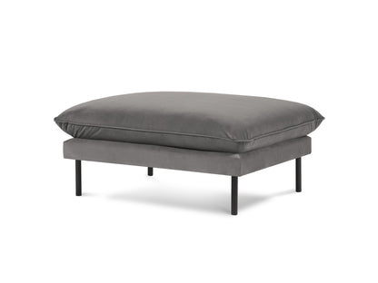 Vienna Pouf, 93x73 cm — Light Grey / Black Metal