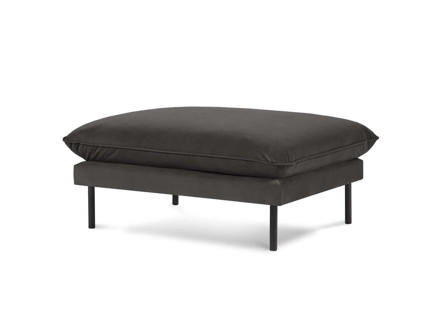 Vienna Pouf, 93x73 cm — Dark Grey / Black Metal
