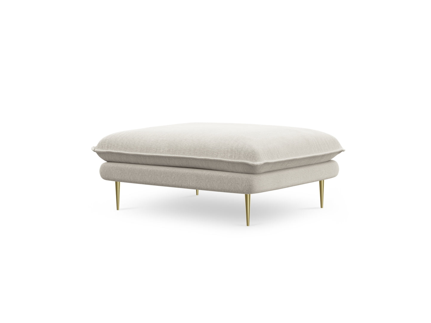 Vienna Pouf, 93x73 cm — Light Beige / Gold Metal