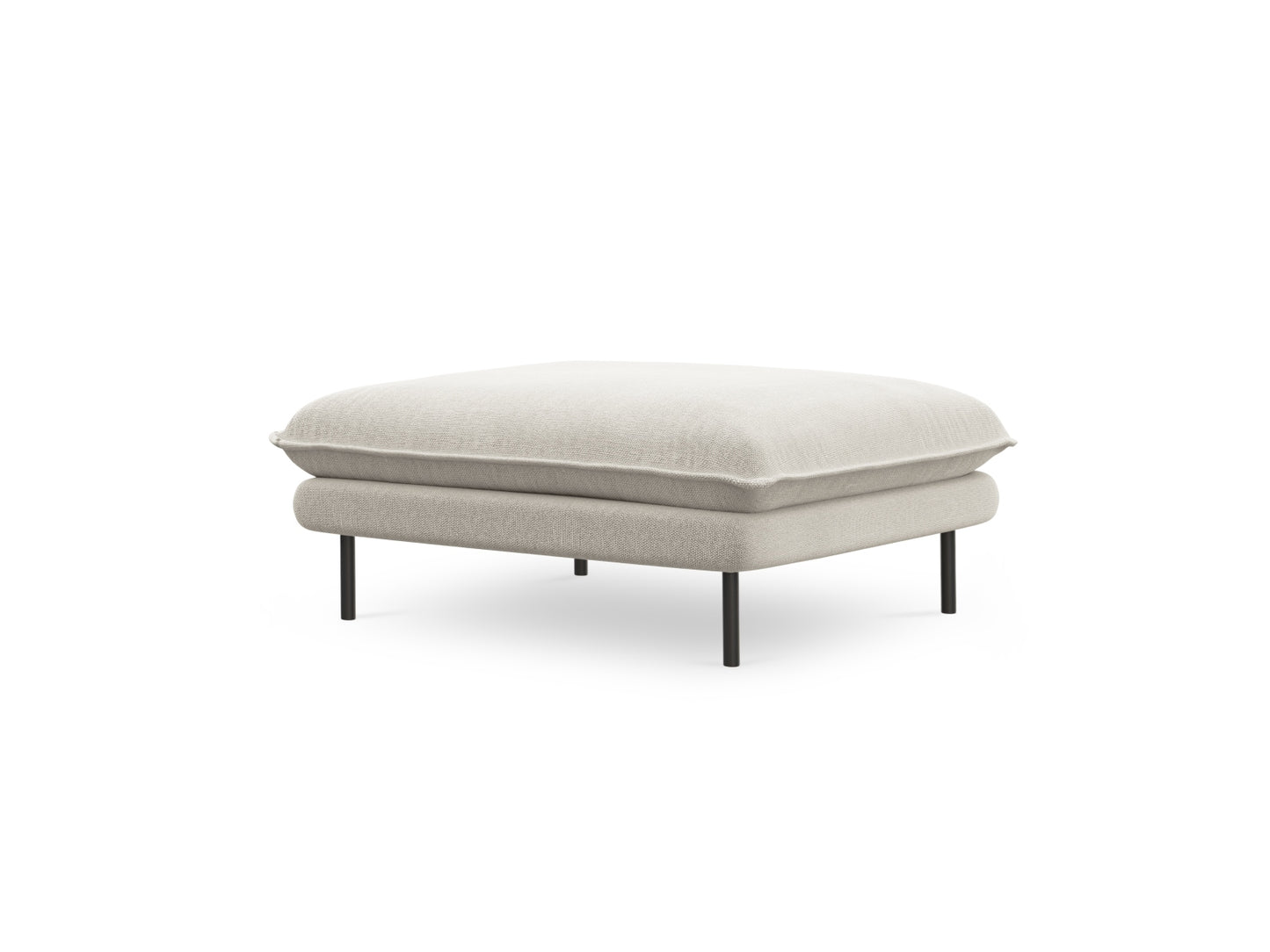 Vienna Pouf, 93x73 cm — Light Beige / Black Metal