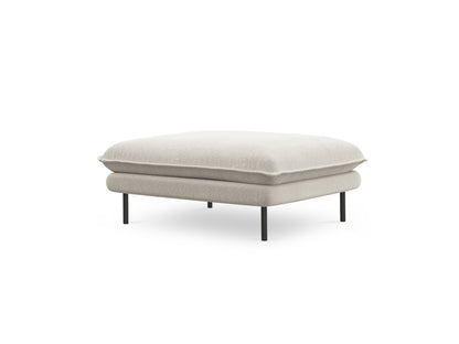 Vienna Pouf, 93x73 cm — Light Beige / Black Metal