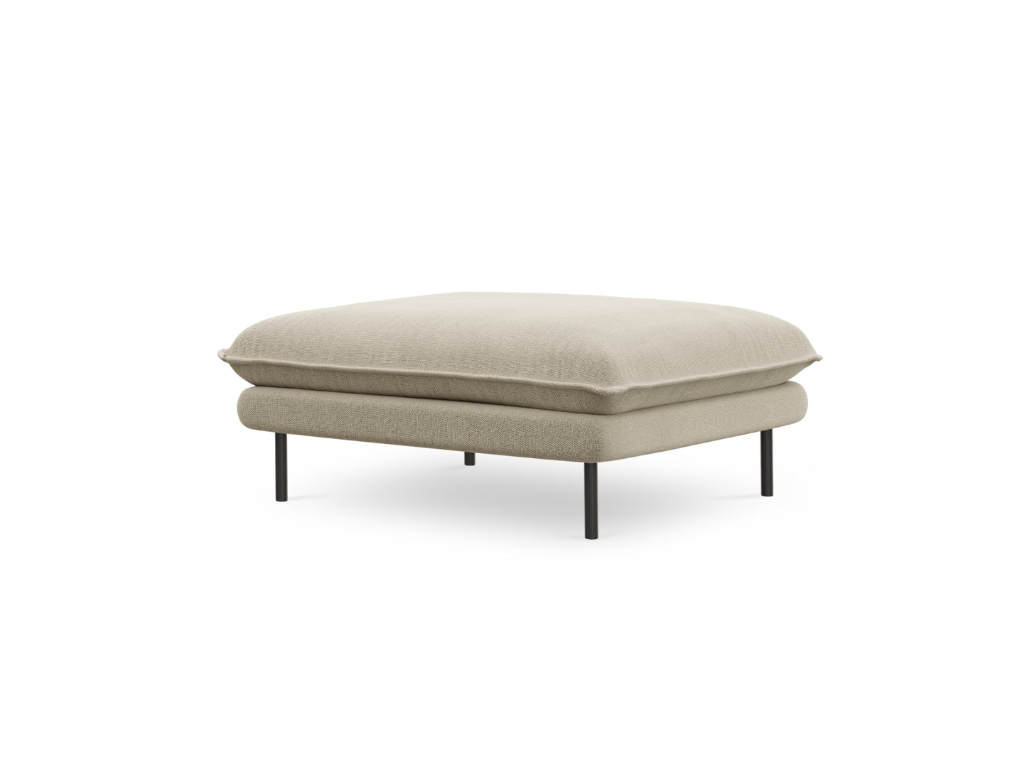 Vienna Pouf, 93x73 cm — Beige / Black Metal