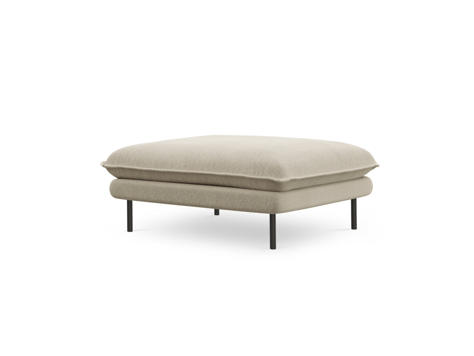 Vienna Pouf, 93x73 cm — Beige / Black Metal
