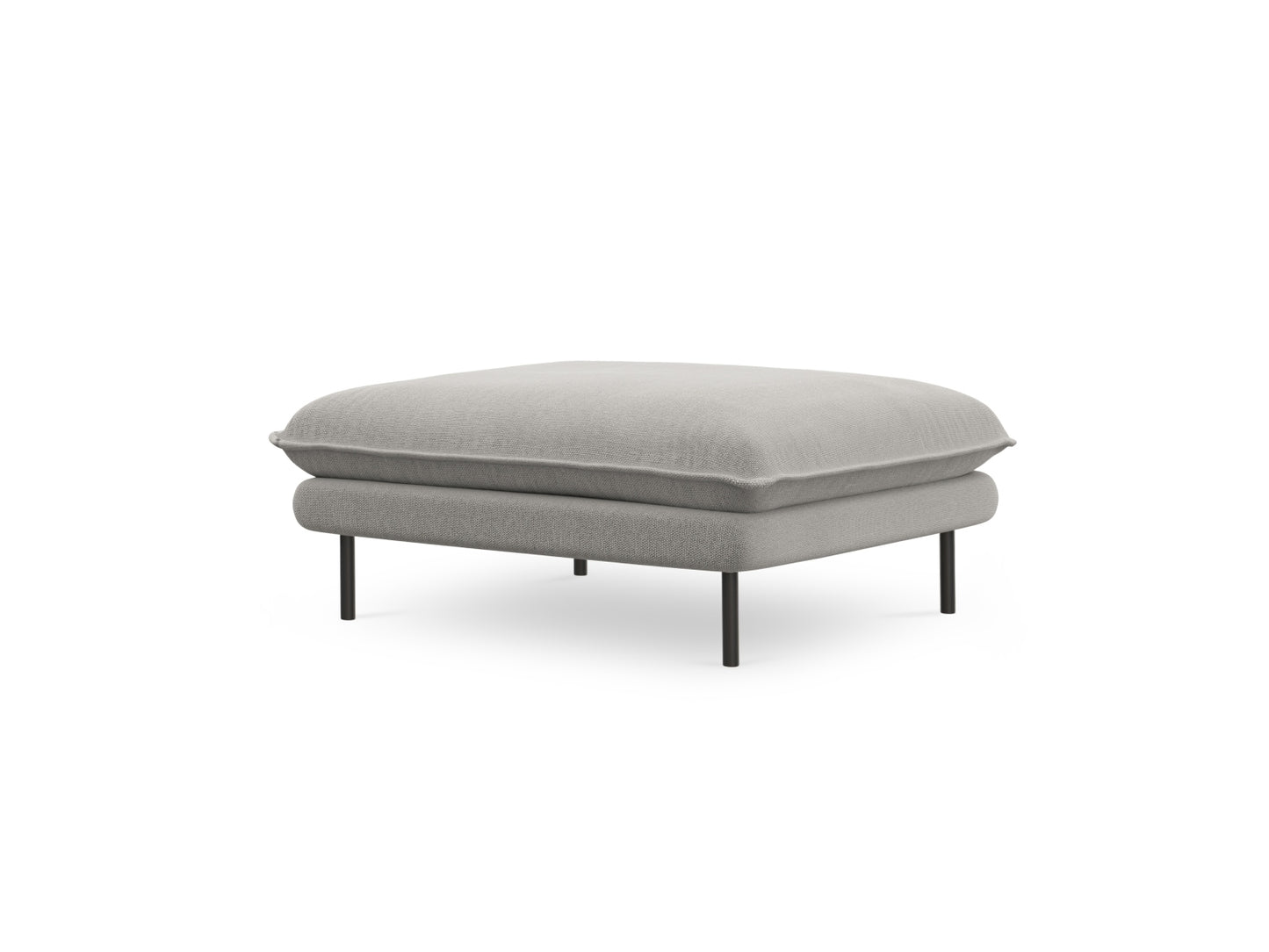 Vienna Pouf, 93x73 cm — Light Grey / Black Metal