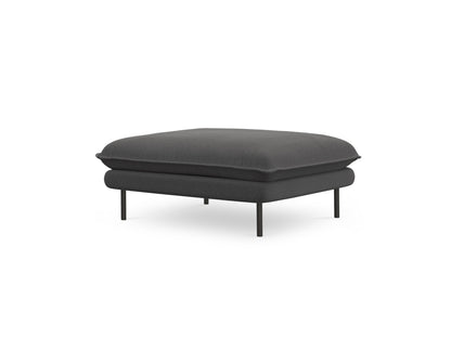 Vienna Pouf, 93x73 cm — Dark Grey / Black Metal
