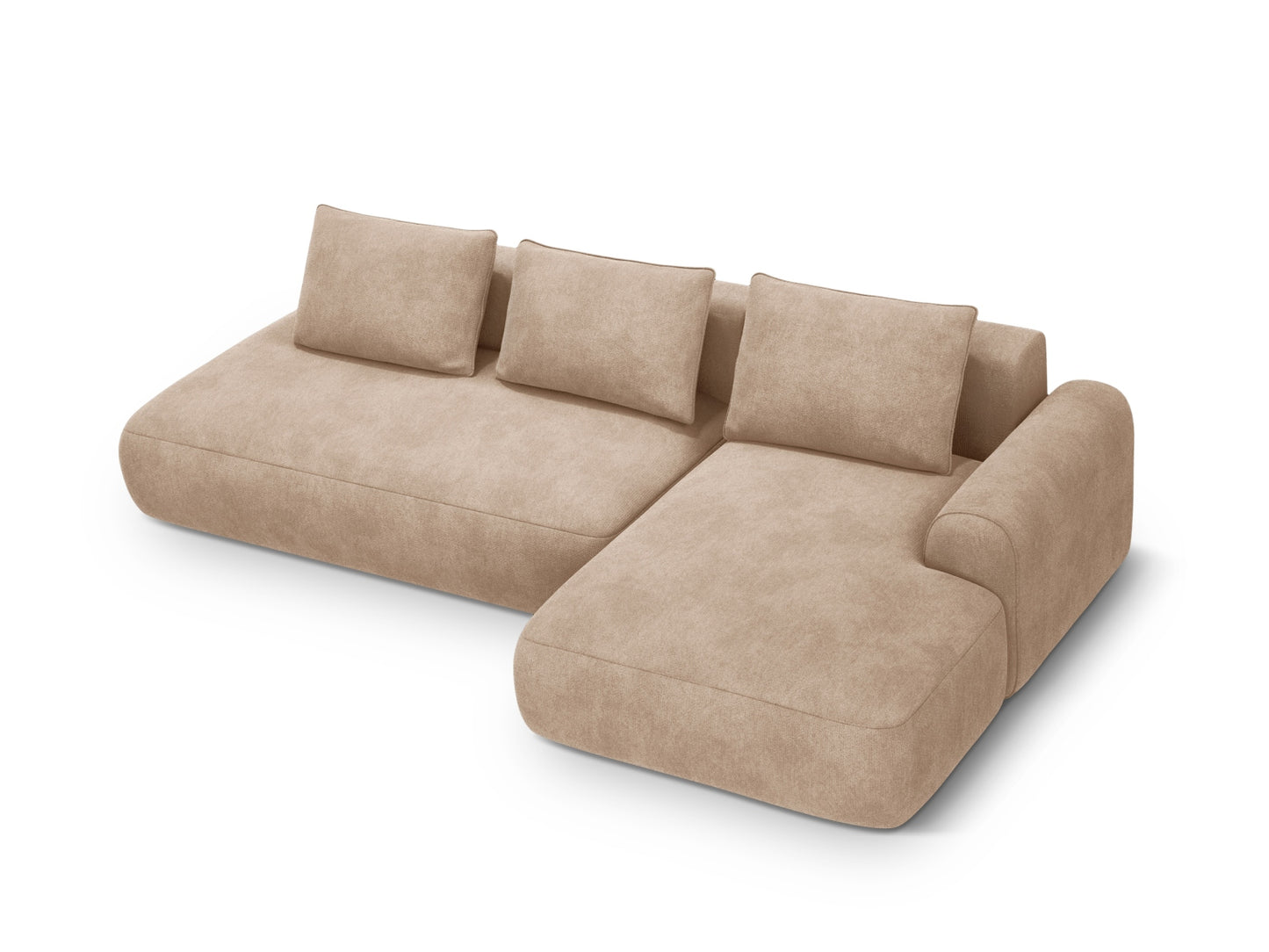 Calma Corner Sofa With Bed Function And Box, 5 Seats, 275x142 cm — Dark Beige / Right