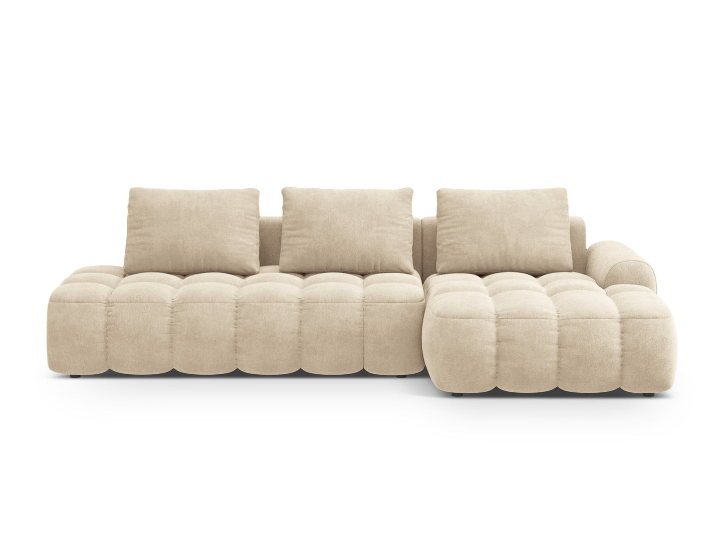 Linz Corner Sofa With Bed Function And Box, 3 Seats, 275x142 cm — Light Beige / Right