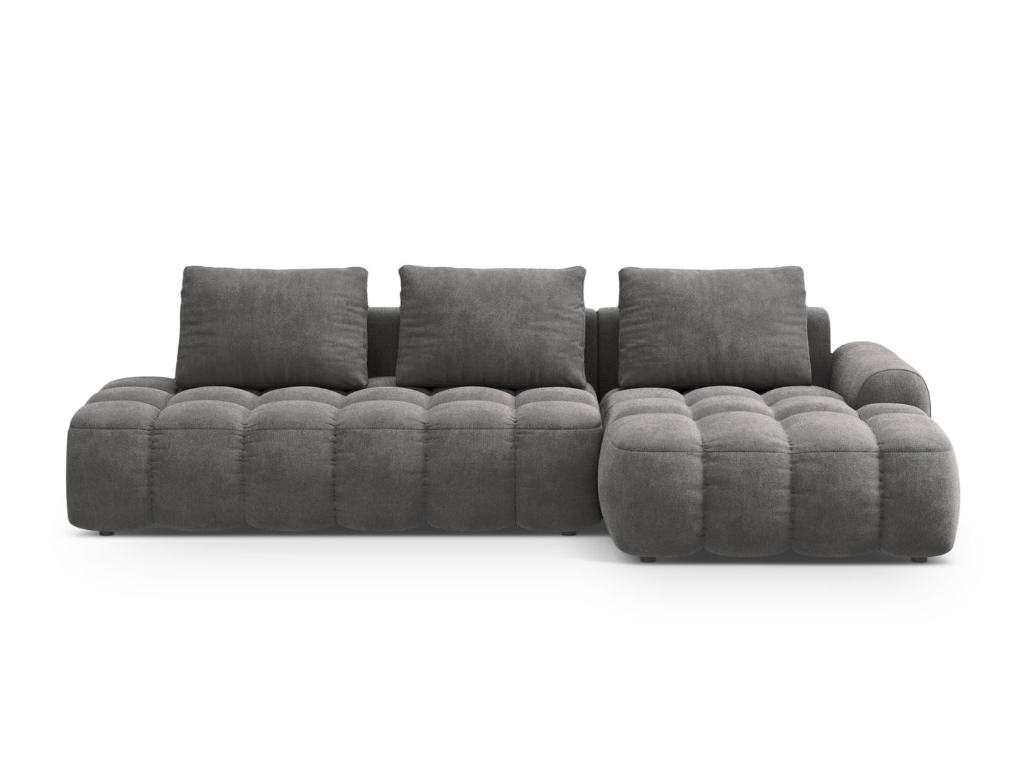 Linz Corner Sofa With Bed Function And Box, 3 Seats, 275x142 cm — Grey / Right