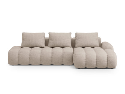 Linz Corner Sofa With Bed Function And Box, 3 Seats, 275x142 cm — Sand / Right