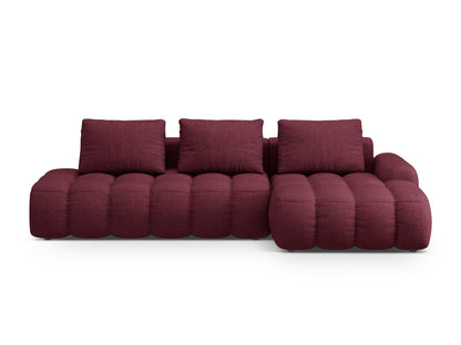 Linz Corner Sofa With Bed Function And Box, 3 Seats, 275x142 cm — Burgundy / Right