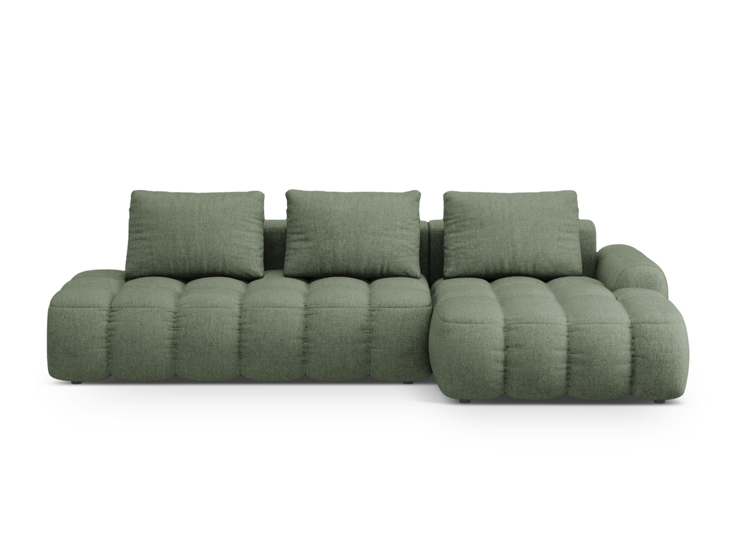 Linz Corner Sofa With Bed Function And Box, 3 Seats, 275x142 cm — Dark Olive Green / Right