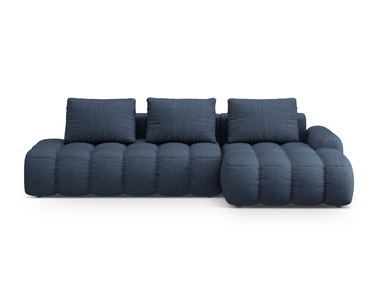 Linz Corner Sofa With Bed Function And Box, 3 Seats, 275x142 cm — Dark Blue / Right