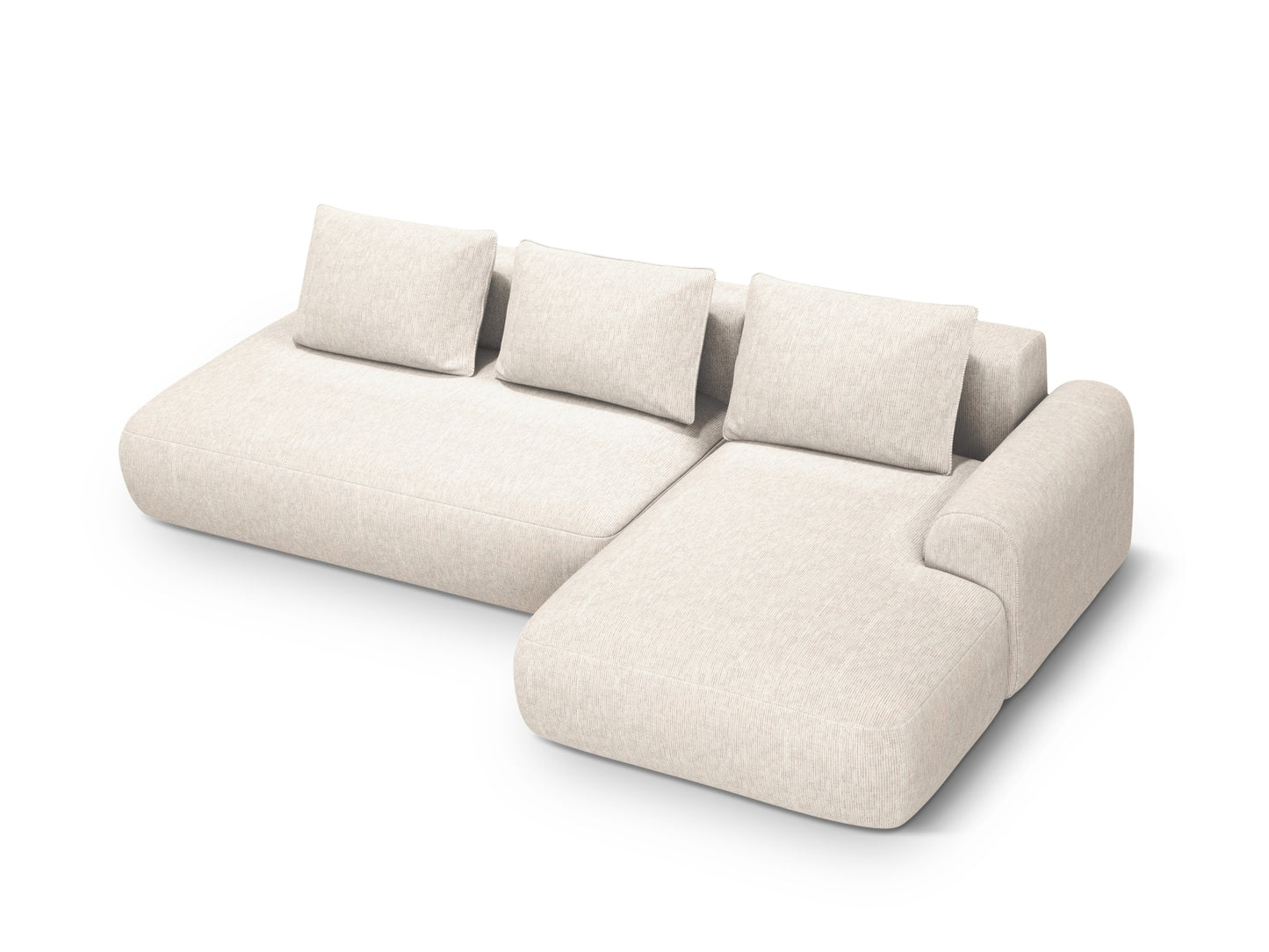 Calma Corner Sofa With Bed Function And Box, 5 Seats, 275x142 cm — Light Beige / Right