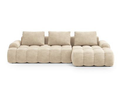 Linz Corner Sofa With Bed Function And Box, 3 Seats, 275x142 cm — Light Beige / Right