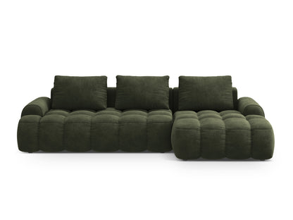 Linz Corner Sofa With Bed Function And Box, 3 Seats, 275x142 cm — Green / Right