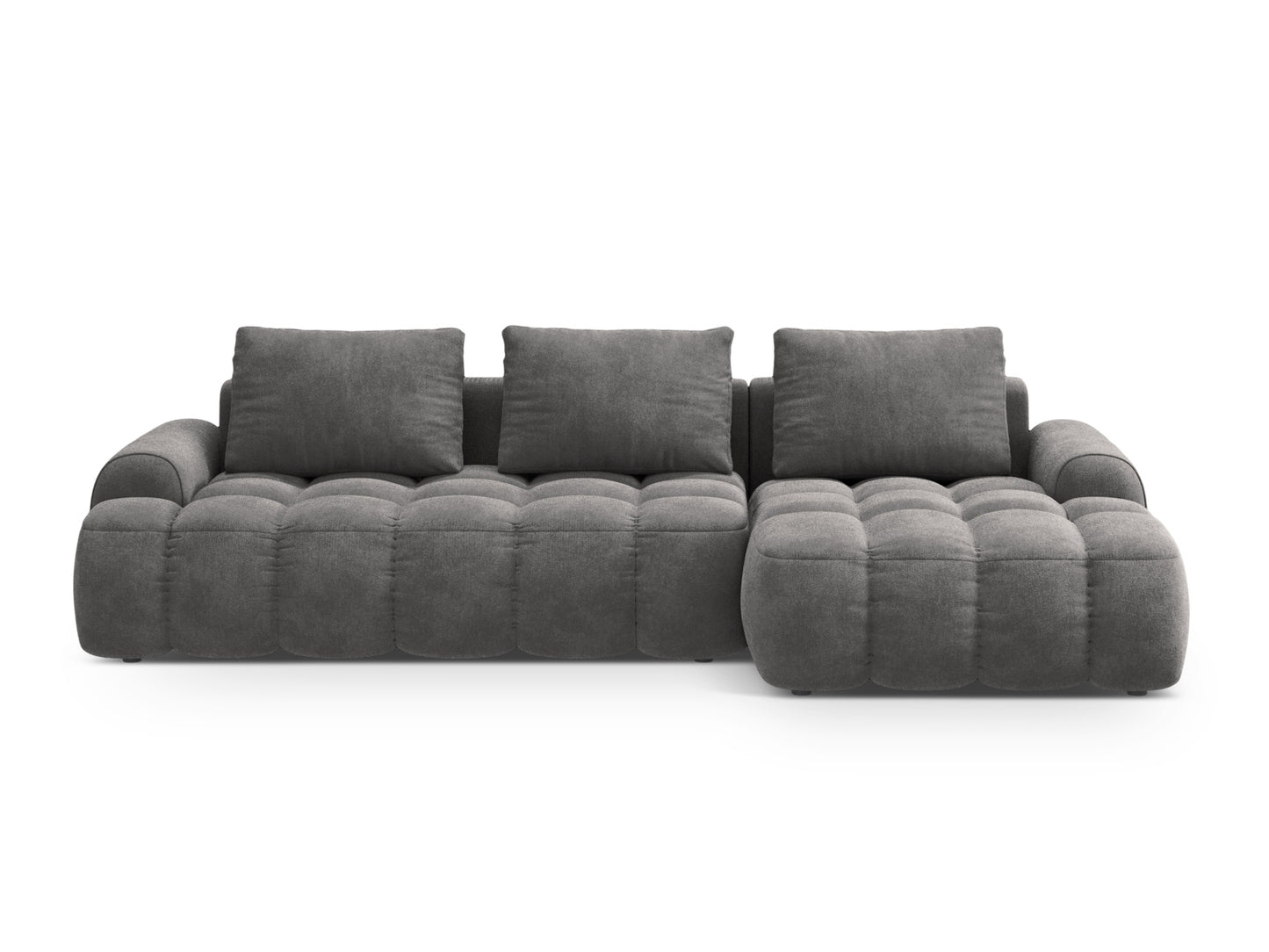 Linz Corner Sofa With Bed Function And Box, 3 Seats, 275x142 cm — Grey / Right