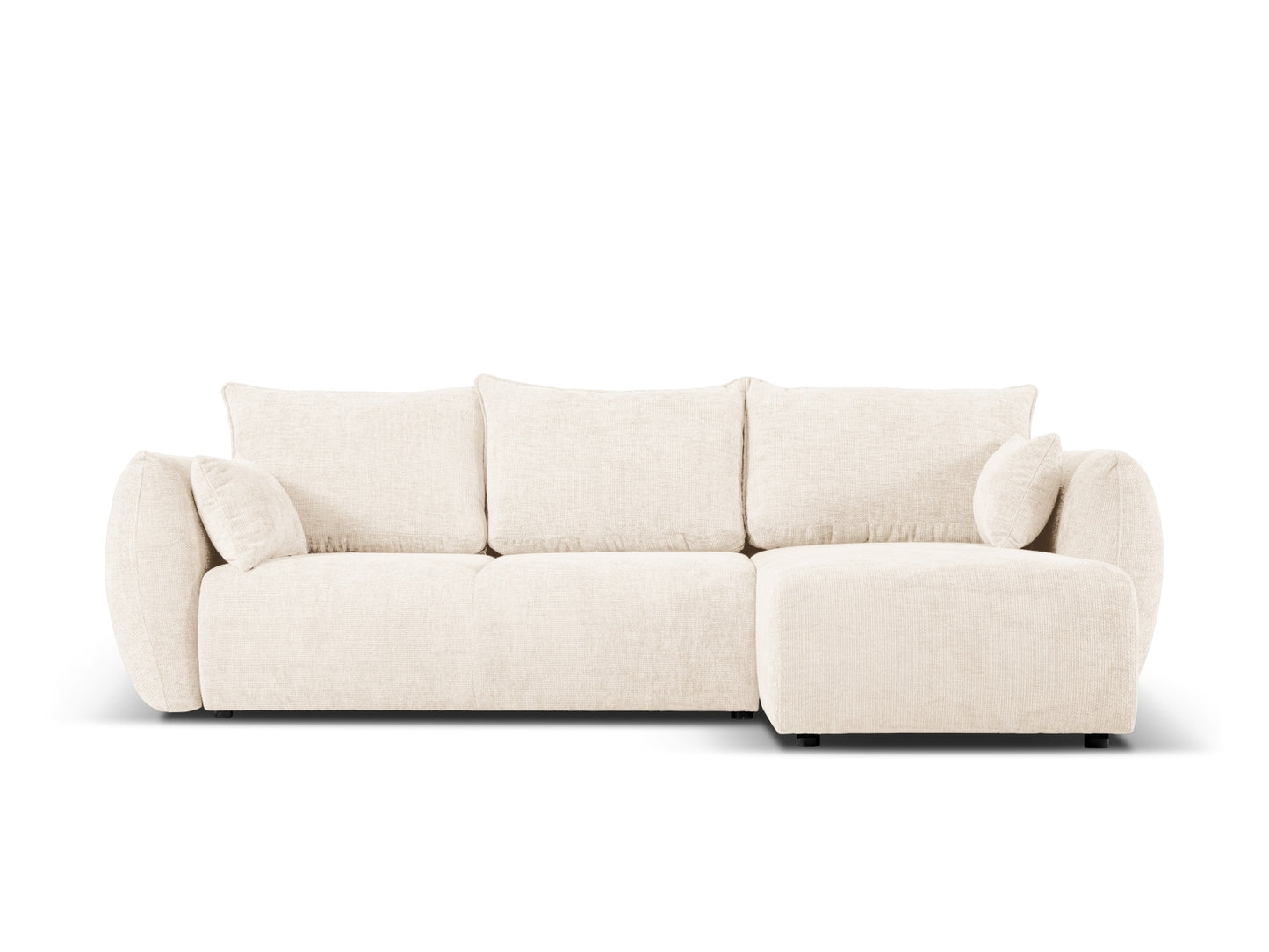 Matera Corner Sofa With Bed Function And Box, 4 Seats, 253x173 cm — Light Beige / Right