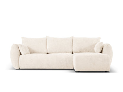 Matera Corner Sofa With Bed Function And Box, 4 Seats, 253x173 cm — Light Beige / Right