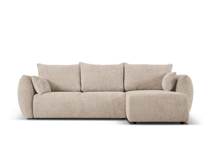 Matera Corner Sofa With Bed Function And Box, 4 Seats, 253x173 cm — Beige / Right
