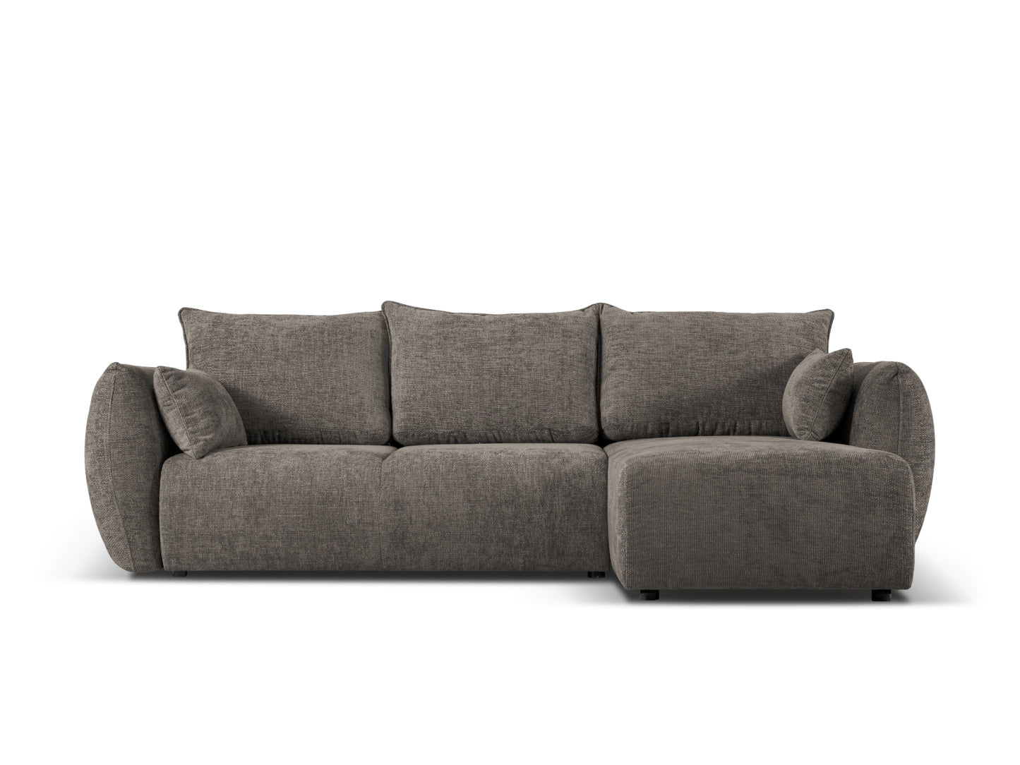 Matera Corner Sofa With Bed Function And Box, 4 Seats, 253x173 cm — Grey / Right