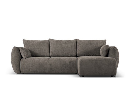 Matera Corner Sofa With Bed Function And Box, 4 Seats, 253x173 cm — Grey / Right