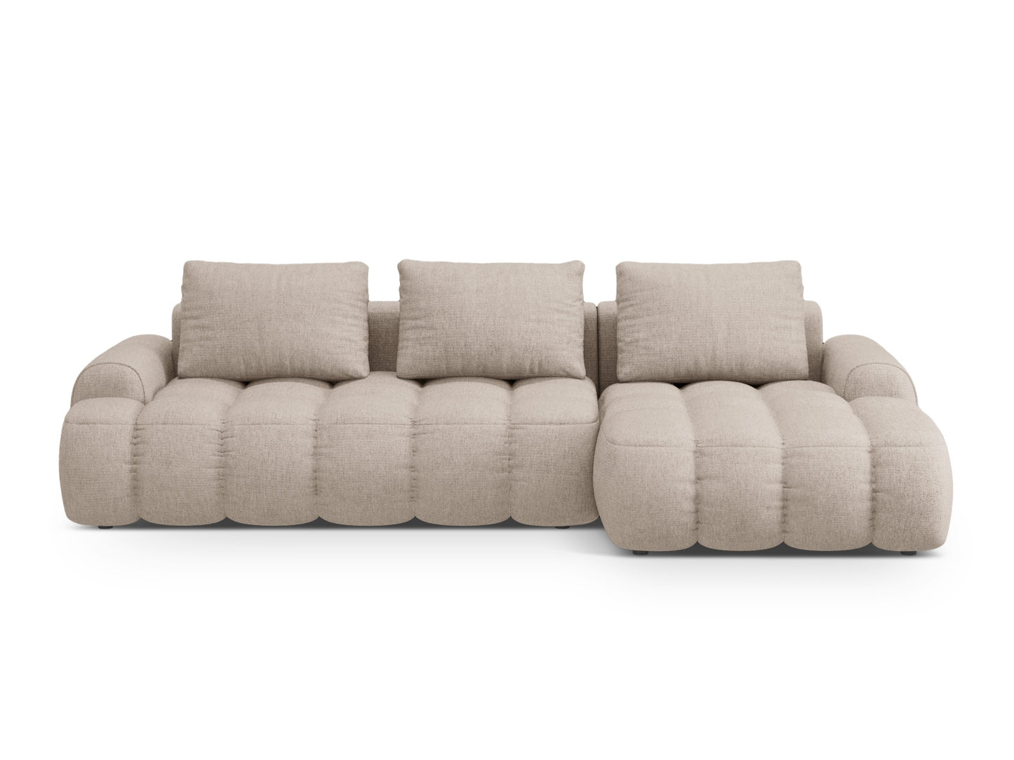 Linz Corner Sofa With Bed Function And Box, 3 Seats, 275x142 cm — Sand / Right