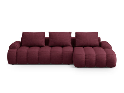 Linz Corner Sofa With Bed Function And Box, 3 Seats, 275x142 cm — Burgundy / Right
