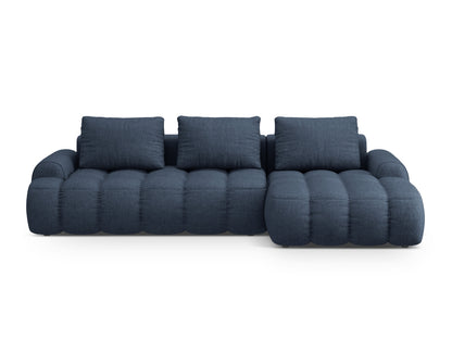 Linz Corner Sofa With Bed Function And Box, 3 Seats, 275x142 cm — Dark Blue / Right