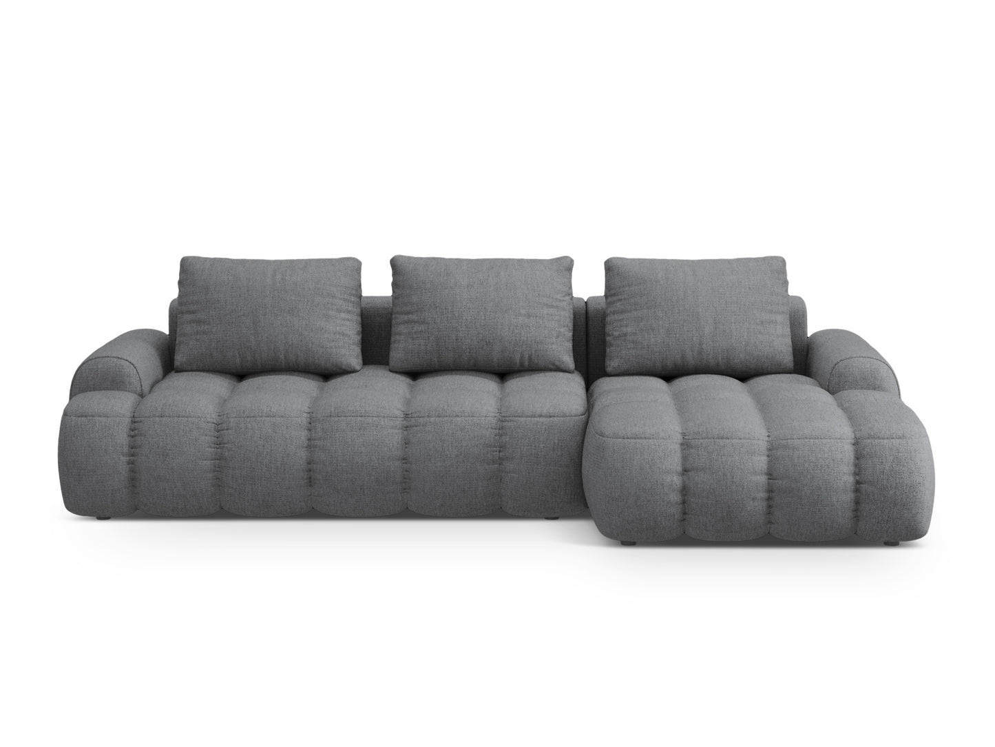 Linz Corner Sofa With Bed Function And Box, 3 Seats, 275x142 cm — Grey / Right
