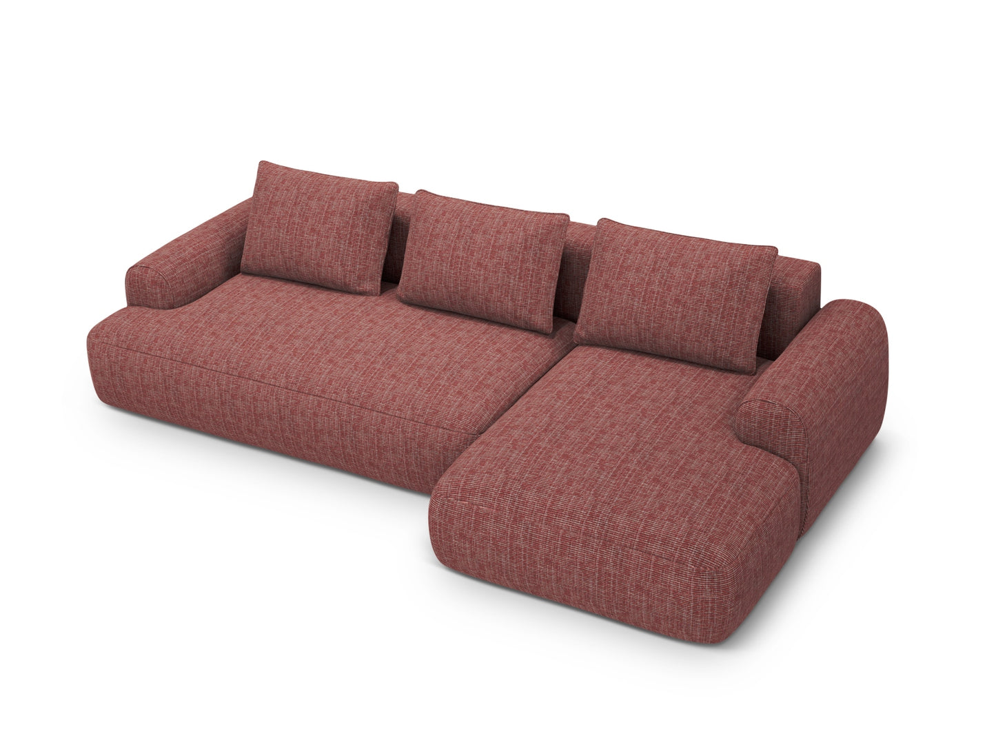 Calma Corner Sofa With Bed Function And Box, 3 Seats, 275x142 cm — Red / Right