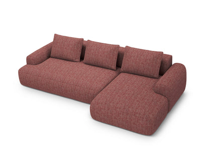 Calma Corner Sofa With Bed Function And Box, 3 Seats, 275x142 cm — Red / Right