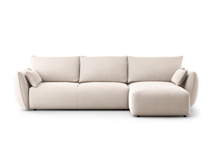 Matera Corner Sofa With Bed Function And Box, 4 Seats, 253x173 cm — Beige / Right