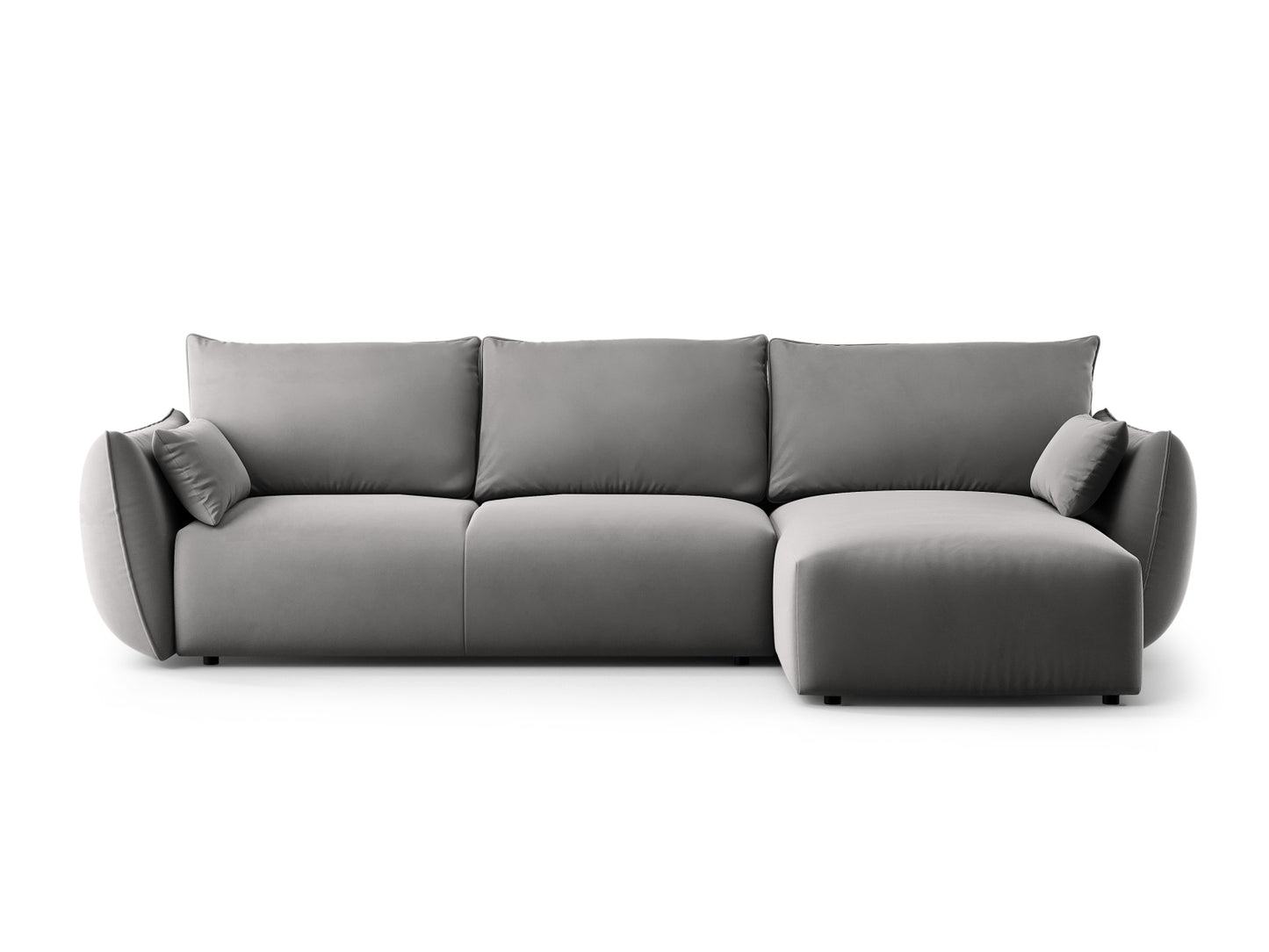 Matera Corner Sofa With Bed Function And Box, 4 Seats, 253x173 cm — Grey / Right