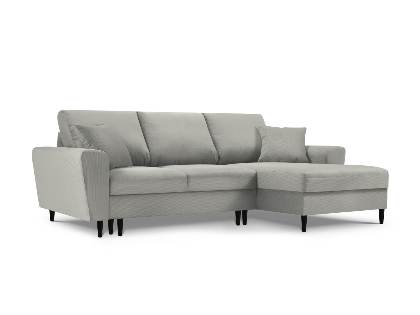 Kyoto Corner Sofa With Bed Function And Box, 4 Seats, 241x145 cm — Light Grey / Right