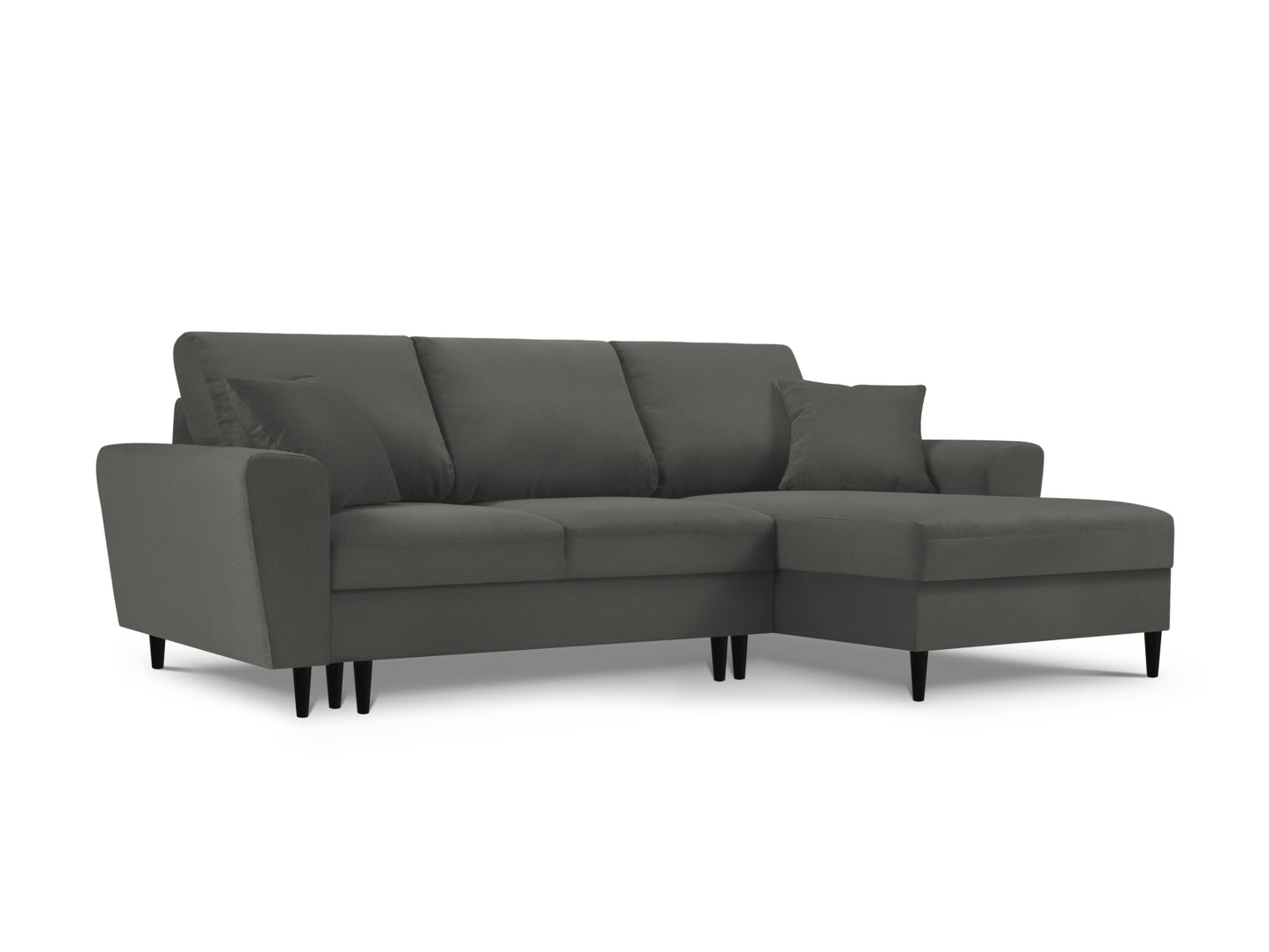 Kyoto Corner Sofa With Bed Function And Box, 4 Seats, 241x145 cm — Grey / Right