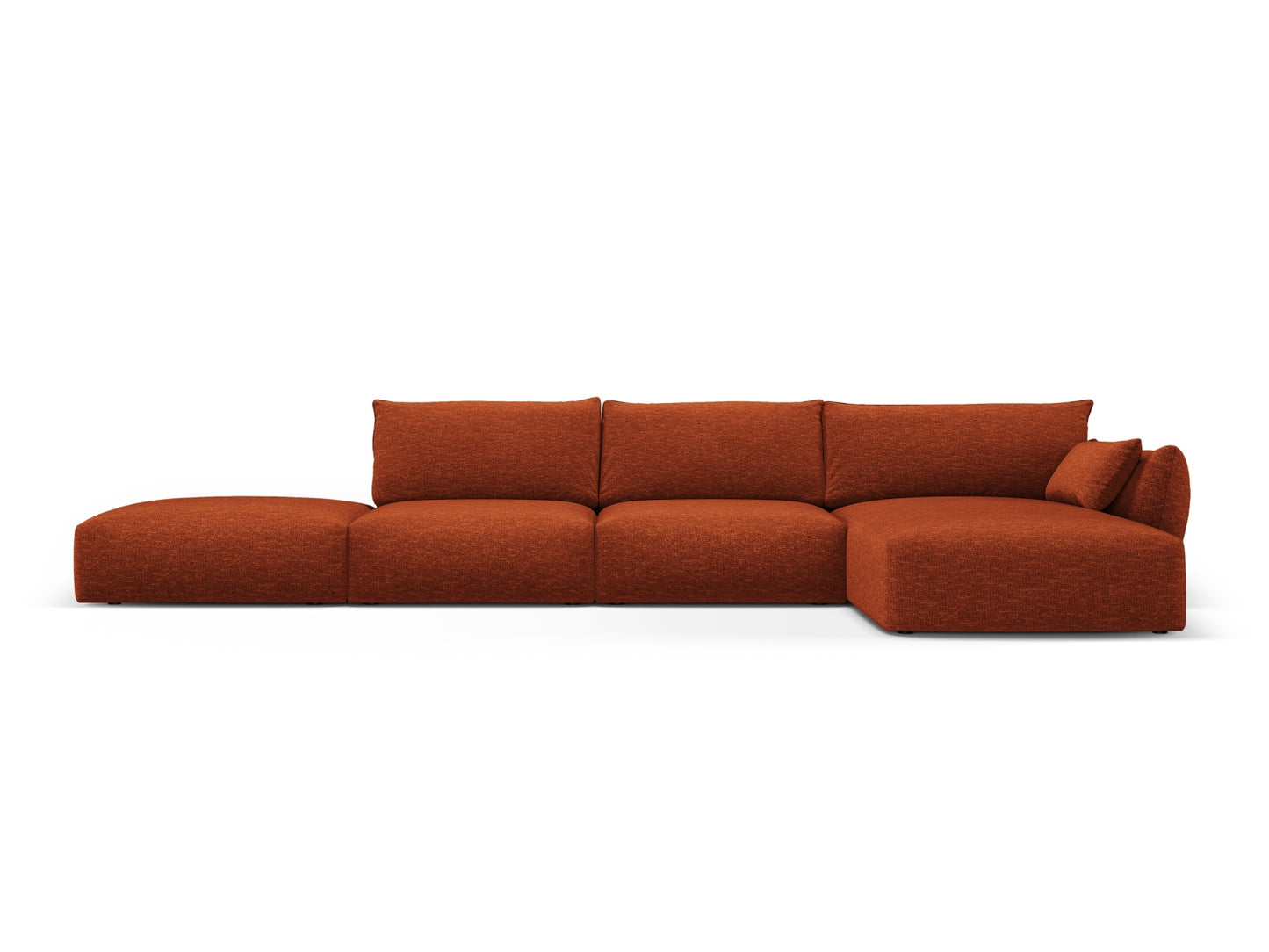 Matera Corner Sofa, 5 Seats, 364x171 cm — Terracotta / Right