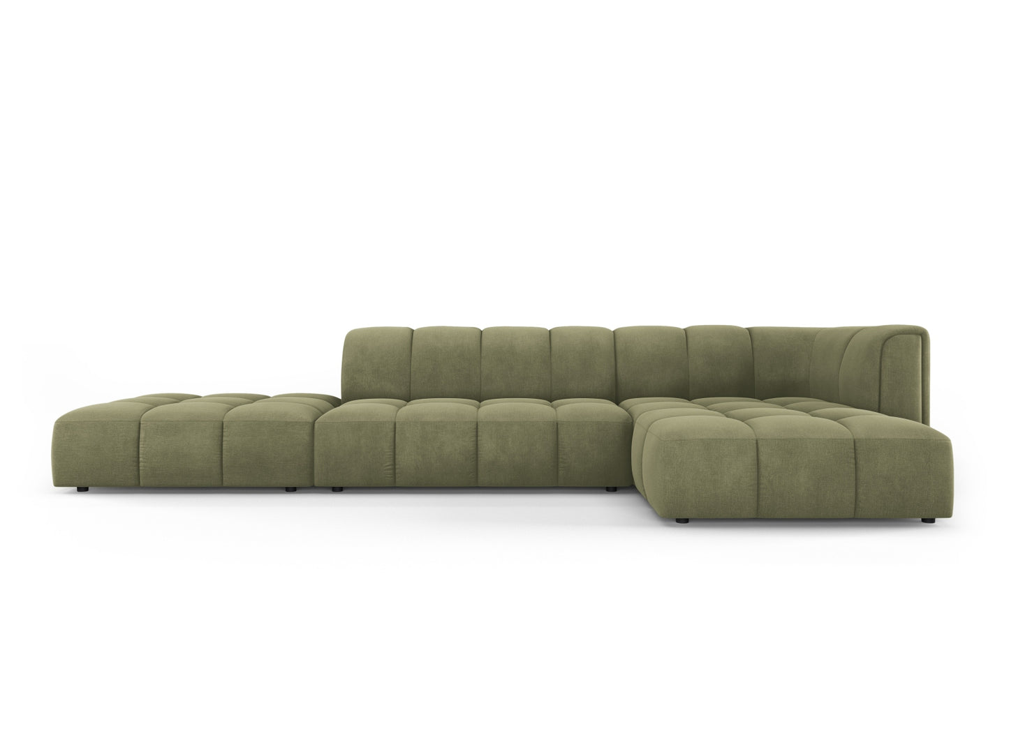 Moritz Modular Corner Sofa, 5 Seats, 323x160 cm — Light Green / Right