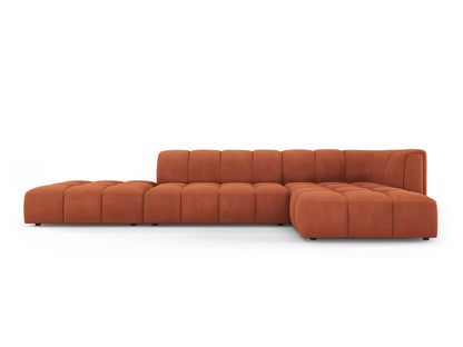 Moritz Modular Corner Sofa, 5 Seats, 323x160 cm — Orange / Right